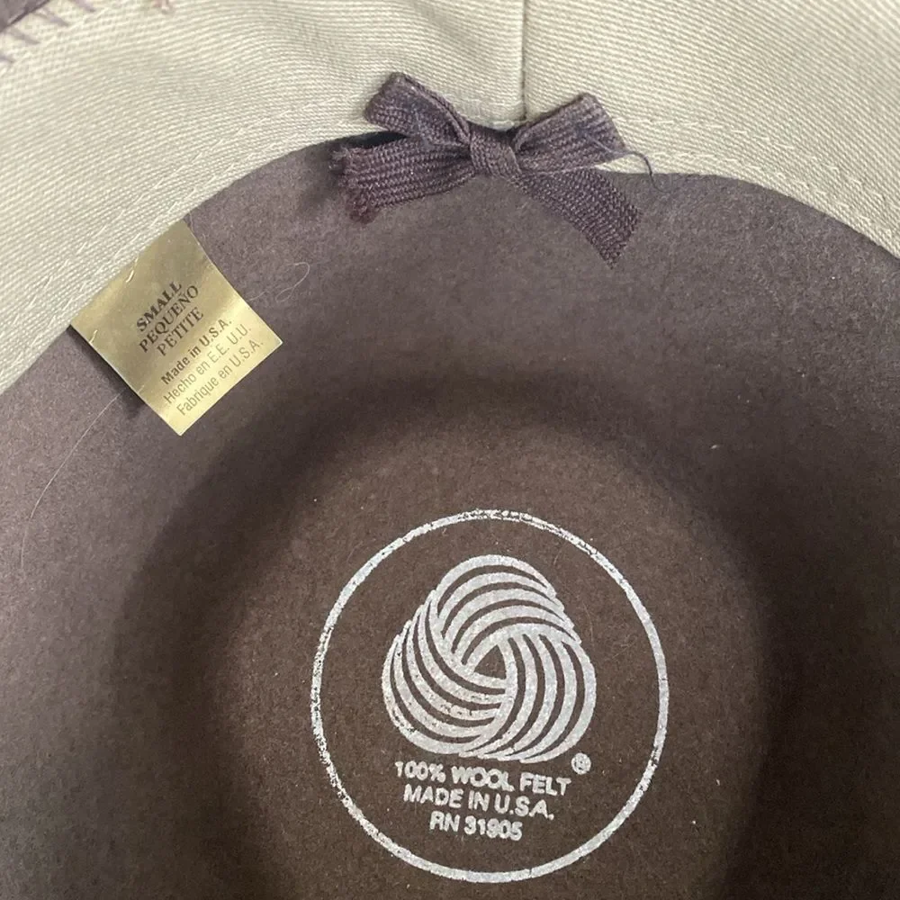 Dorfman Pacific Wool Brown Fedora Feather Crushable Water-Repellent Outback USA
